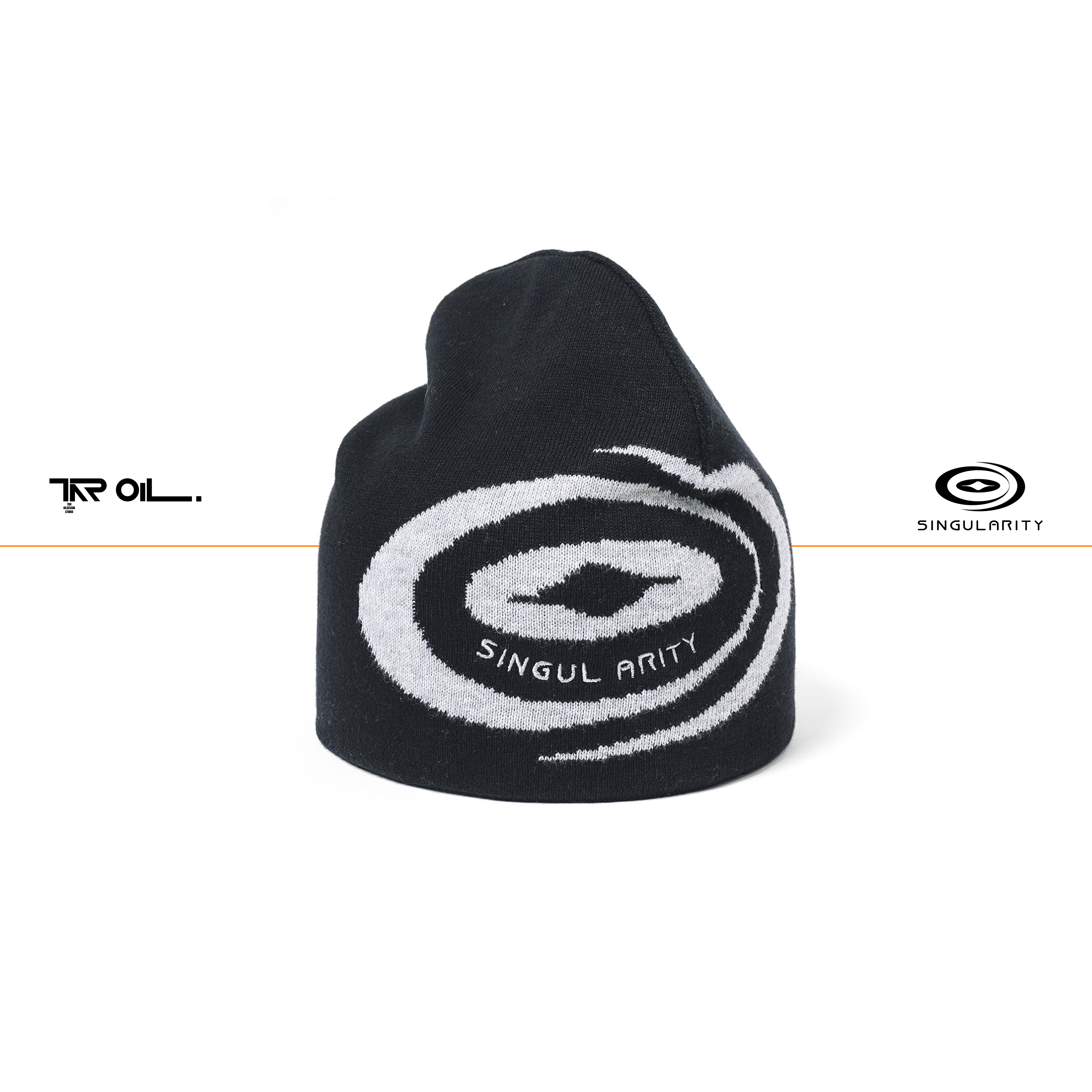Singularity black beanie front view