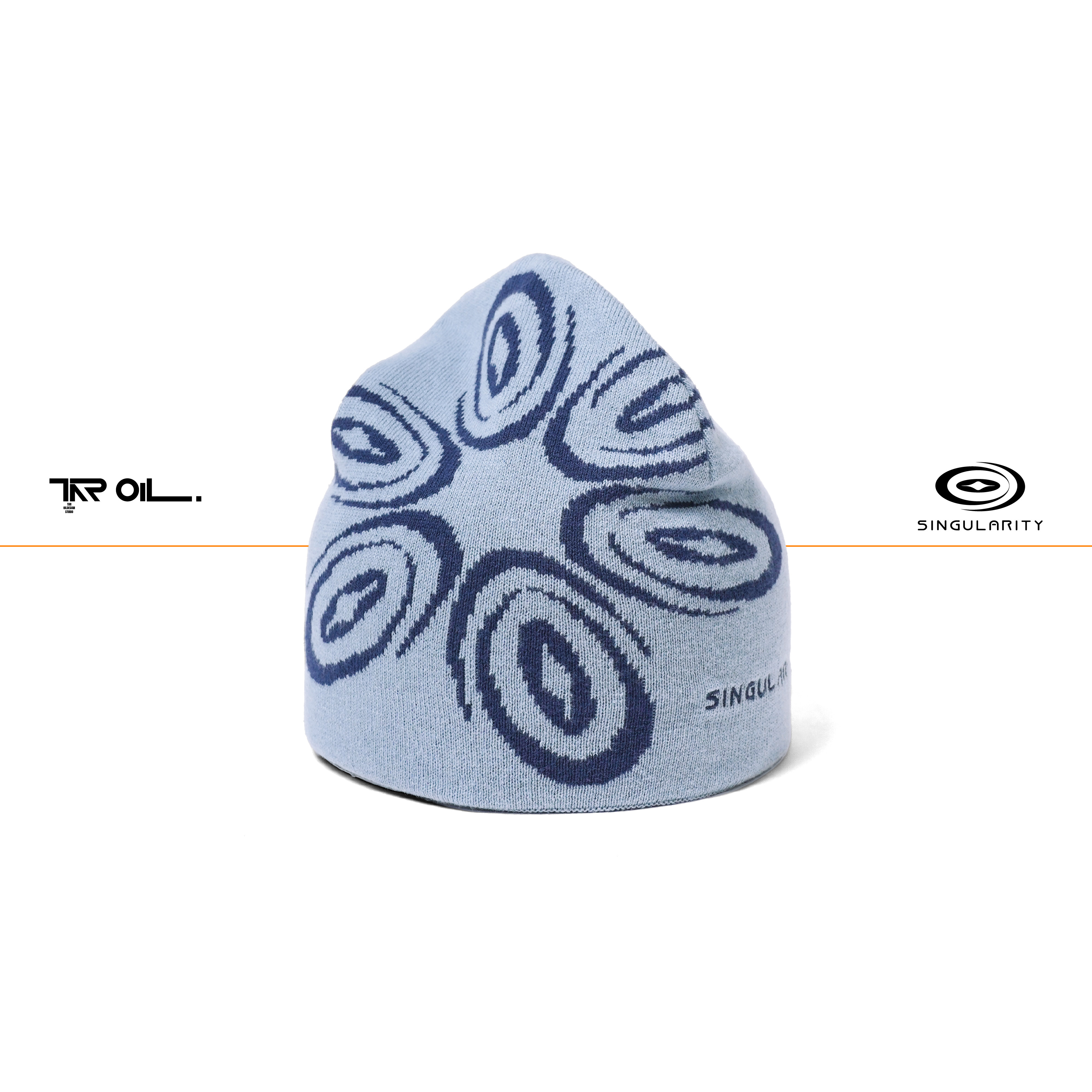 Singularity blue beanie front view
