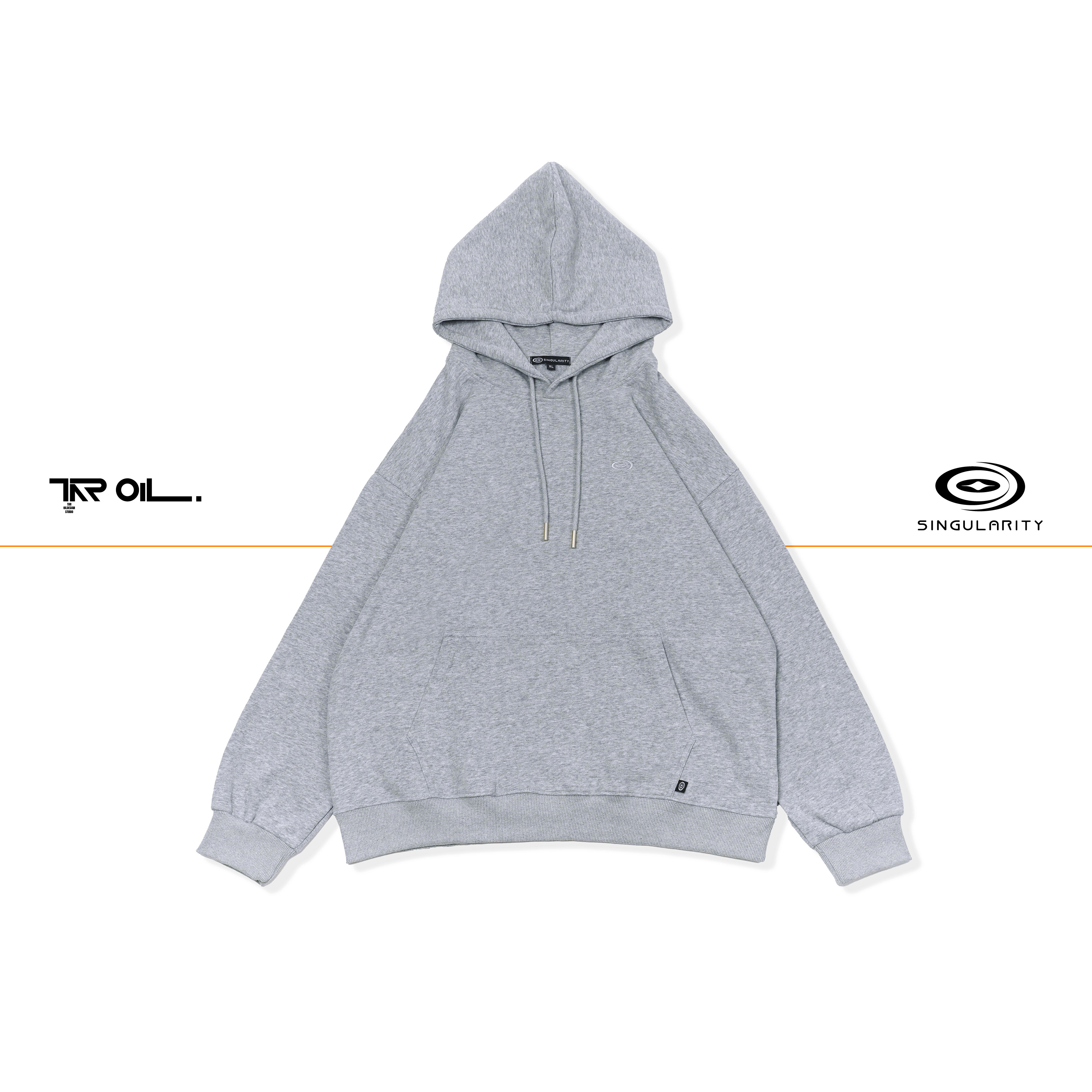 Singularity gray hoodie front view
